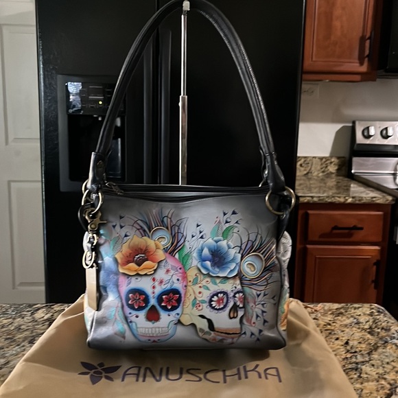 Anuschka hand painted 100% too grain leather satchel - Picture 2 of 9